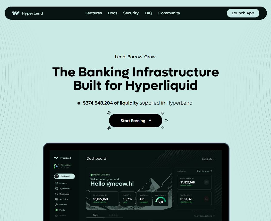 HyperLend là gì? Giao thức cho vay hiệu suất cao trên Hyperliquid插图1