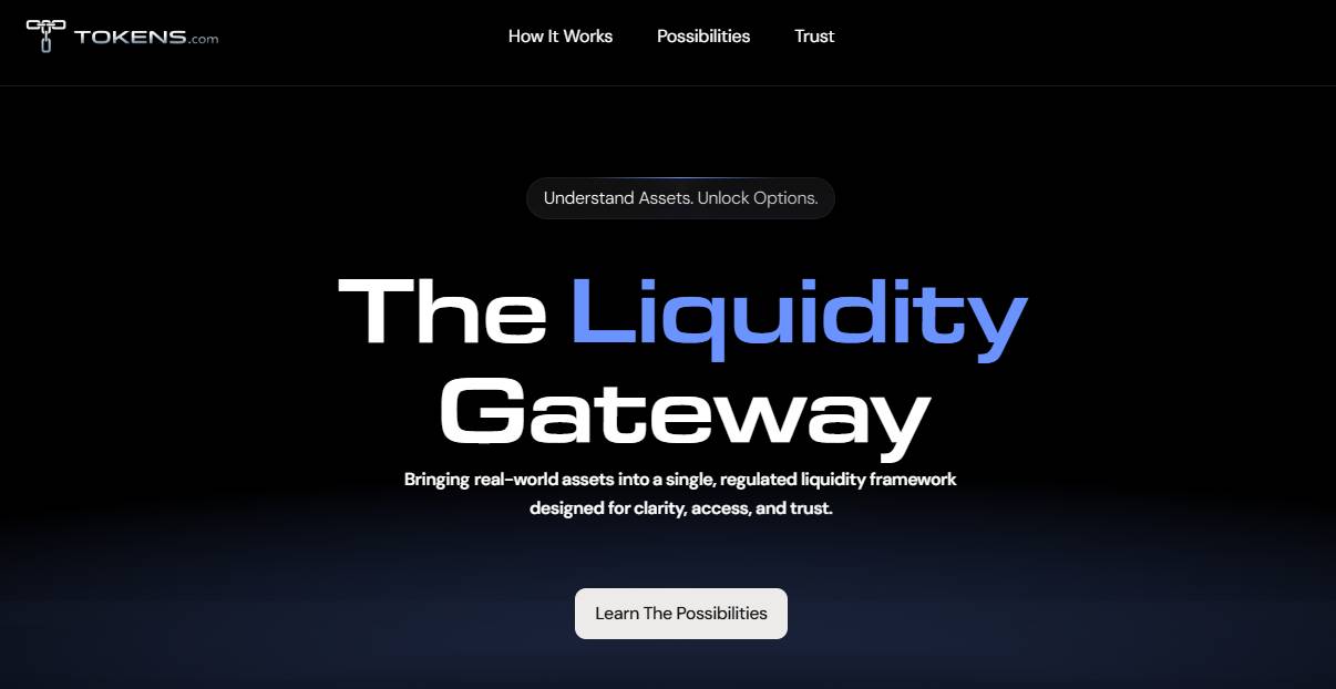 Tokens.com là gì? Cổng thanh khoản cho tài sản thực插图1