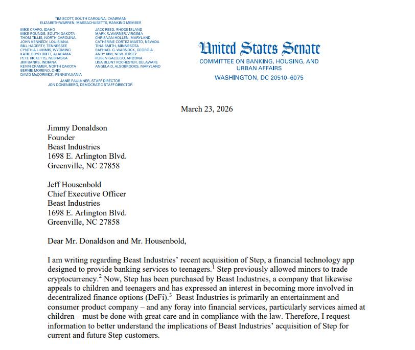 Mỹ lo ngại MrBeast có thể quảng bá crypto cho trẻ em sau thương vụ mua lại Step插图1