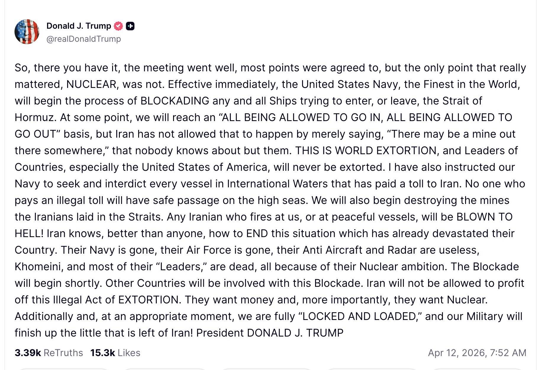Bitcoin giảm về 71.000 USD sau khi ông Trump tuyên bố phong toả eo biển Hormuz插图5 Bitcoin giảm về 71.000 USD sau khi ông Trump tuyên bố phong toả eo biển Hormuz插图5