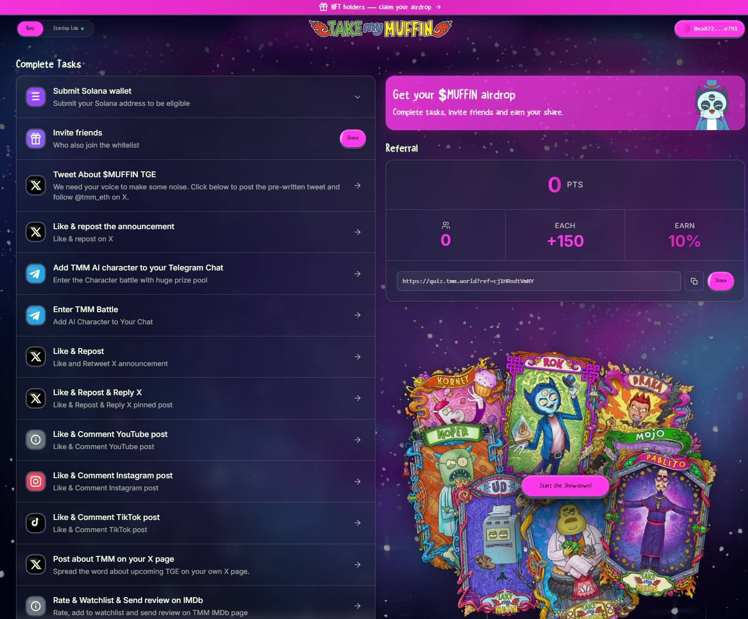 Take My Muffin là gì? Dự án nền tảng quiz Web3 tương tác về startup và blockchain插图1