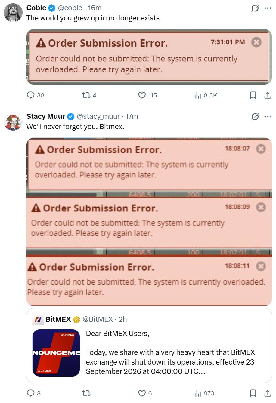 Sàn BitMEX thông báo đóng cửa sau hơn 11 năm hoạt động插图1