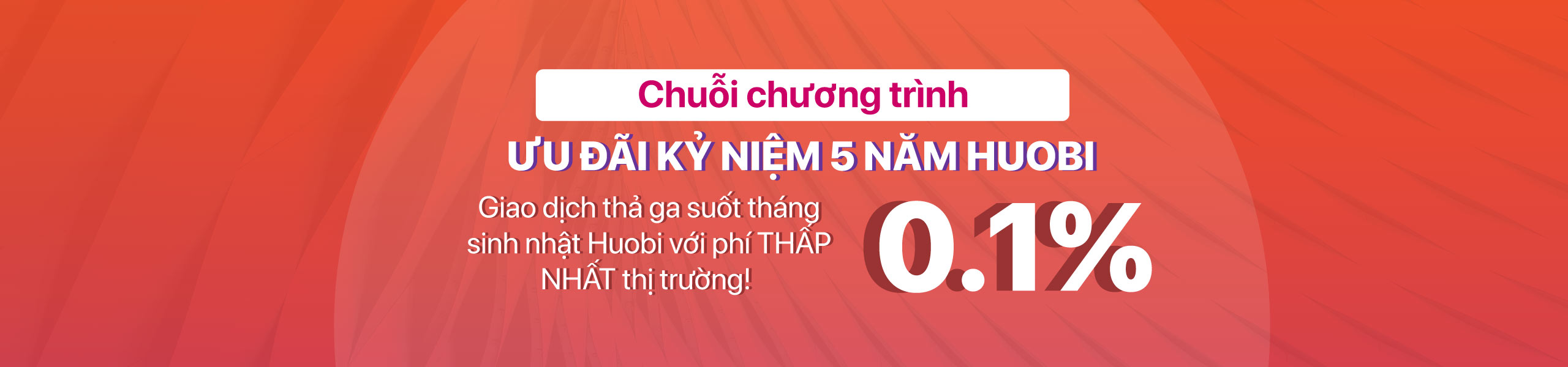 Phí giao dịch thấp nhất thị trường là 0.1% trong suốt tháng sinh nhật HUOBI