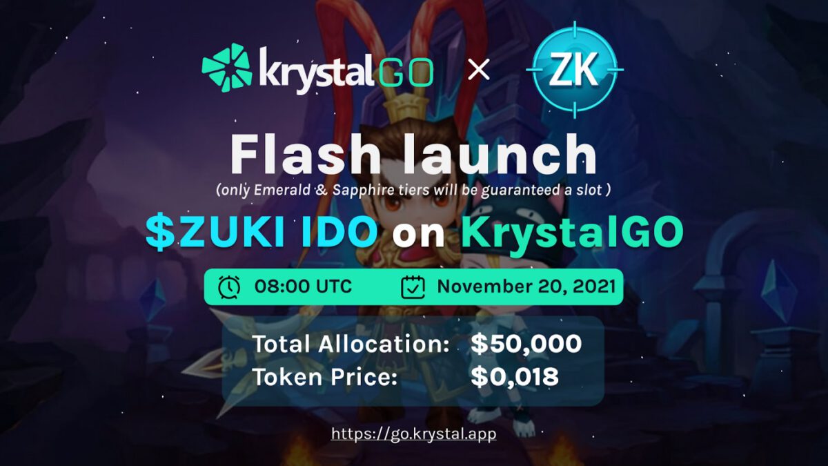 Zuki Moba (ZUKI) ra mắt IDO trên KrystalGO