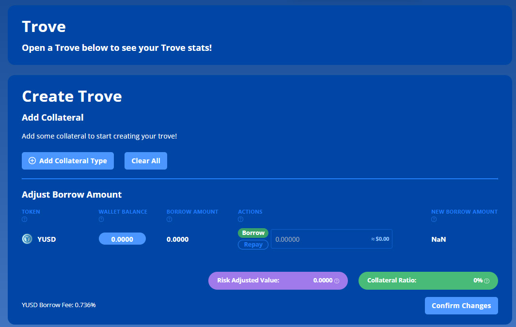 Tính năng Borrowing trên dự án Yeti Finance Tính năng Borrowing trên dự án Yeti Finance