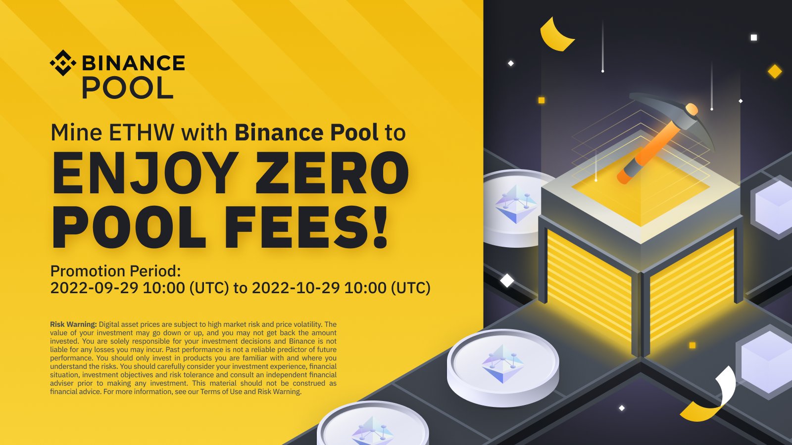 Binance mở pool đào Ethereum ProofofWork (ETHW) miễn phí